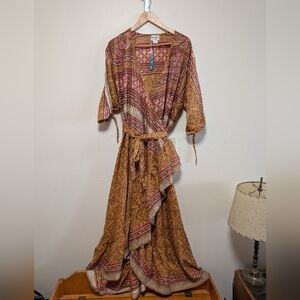 darn good Zaria One-of-a-Kind Sari Wrap Dress – Adjustable Fit